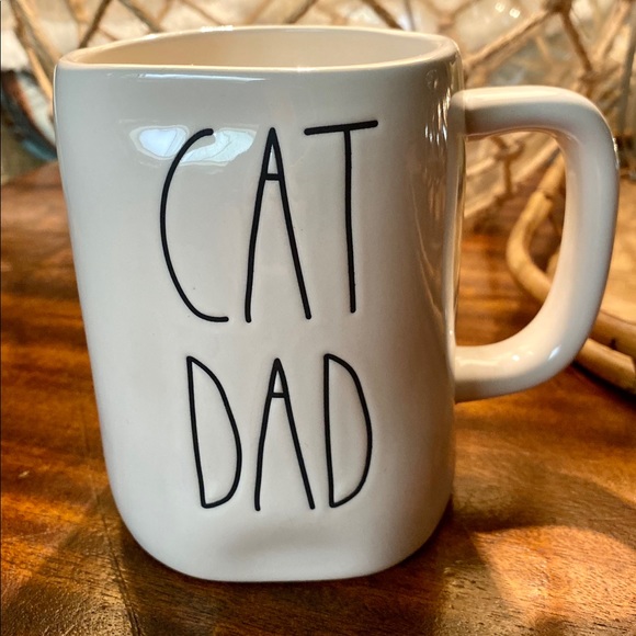 rae dunn cat dad mug